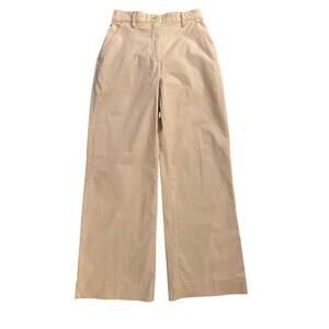 Abercrombie & Fitch Wide Leg Trouser Khaki Beige Size 26/2 High Rise Cotton